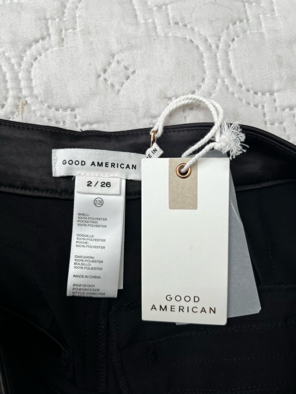 NWT Good American Washed Satin Cargo Pants Black Size 2 Revolve - Picture 14 of 17